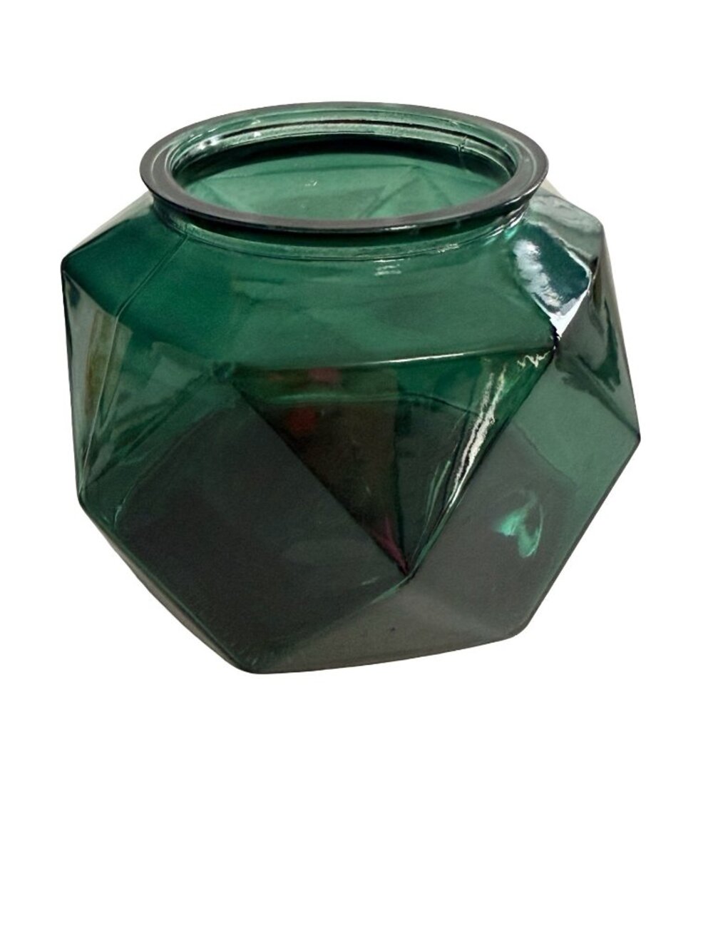IKEA GENERÖST Green Glass Vase Lisa Hilland Faceted Geometric Discontinued 2017